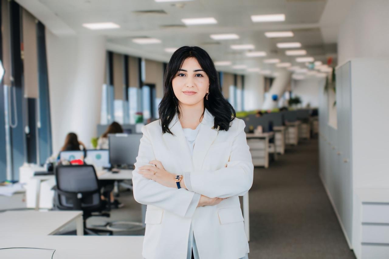Nargiz Ibrahimova, HR and management consultant, standing in an office